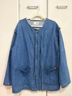 Java デニムジャケット ノーカラー Mサイズ 美品 シンプル人気
