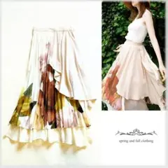 美品♡eimy istoire♡Shannon flower プリーツスカートMのサムネイル