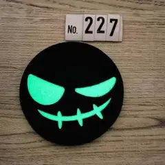スカル 蓄光 【227】刺繍ワッペン ベルクロ付 パッチ