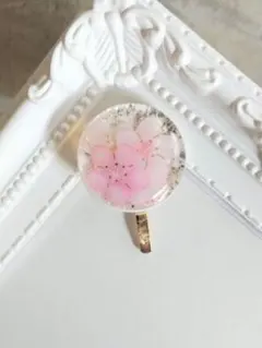 桜の花 レジン ヘアアクセサリー ポニーフック