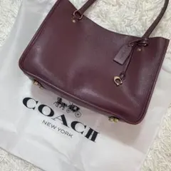 コーチ タイラー レザー バッグ エンジ ボルドー チャーム 3768