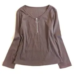 ヨ*シ様 リブカットソー　ジップ　フェアリーグランジ　y2k　平成ギャル