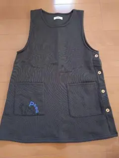 値下げ！温かいダークグリーン エプロン 2ポケット 4ボタン