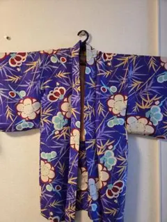 【超レア、美品・高品質】大正モダン、大ぶりの花と竹柄、アンティーク逸品☆長羽織