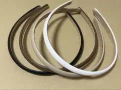 カチューシャ　シンプル　ブラック　ブラウン　ベージュ　ホワイト 4本セット
