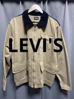 美品 Levi's コーデュロイ襟ジャケット ベージュ ネービー　M