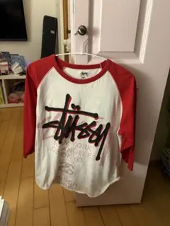 Stüssy ラグランスリーブ Tシャツ ホワイト/レッド