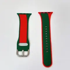 Apple Watch用バンド 38mm 40mm 41mm グリーン＆レッド