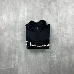 Champion チャンピオン トラックジャケット 黒 ビッグロゴ 古着