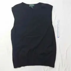 ■ローレン ラルフローレン カシミヤ ベスト ブラック系 メンズ XL