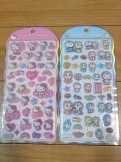 【正規品】コットンパフィーシール　ドラえもん　キティ