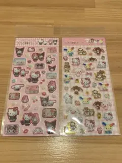 【正規品】サンリオキャラクターズ ラメ入り樹脂もりシール　2枚セット
