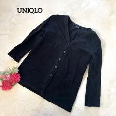 UNIQLO【コットン】【羽織】【L】黒 カーディガン