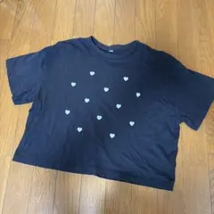 ハート柄 クロップドTシャツ 160