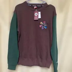 CONVERSE シューズ刺繍 風車柄 ワンポイント柄 切替リンガースウェット