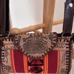 ペルー産　ペルーレザー＆マンタショルダーバッグ