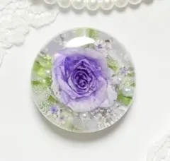 751可憐な♡レジンヘアゴム パープルローズ 紫小花の花園