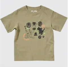 ユニクロ　UNIQLO ポケモン　化石博物館　半袖　Tシャツ 140 カーキ