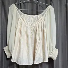 Coco Deal アイボリーオフショルダーブラウス サイズ2