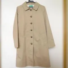 ステンカラーコート　　ベージュ　　earthmusic&ecology