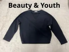 BEAUTY&YOUTH 紺色Vネック長袖ニット