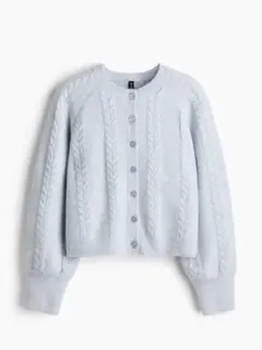 H&M ケーブルニットカーディガン アイスブルー