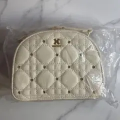 NICE CLAUP ナイスクラップ　ビジューキルティングバッグ ホワイト