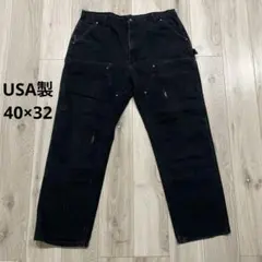 USA製 carhartt ダブルニー W40 ブラック ペインターパンツ