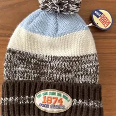 【未使用】ボンボン付きニット帽 子供用