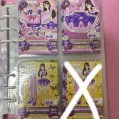c アイカツカード パープルステージコーデ N 3枚 紫吹蘭 初期スクールドレス