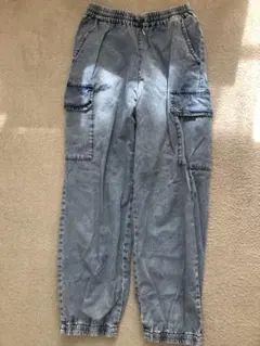 GU ティーン　Mサイズ　デニムカーゴパンツ