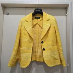 4月3日で終了!美品！ESCADA エスカーダイエローテーラードジャケット ESCADA エスカーダ テーラードジャケット コットン レディース 中古