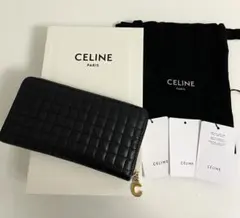 セリーヌ/ジップウォレット 長財布 キルティング ラウンドファスナー ブラックのサムネイル