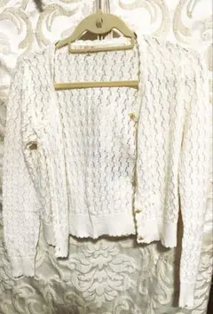 イング　レース編み サマーニット カーディガン