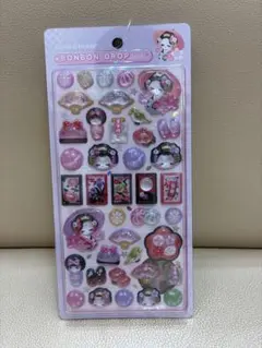 ボンボンドロップシール　舞妓さん　和柄