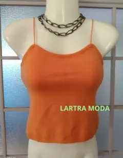 LARTRA MODA ★ ニット キャミソール オレンジ イタリア製のサムネイル