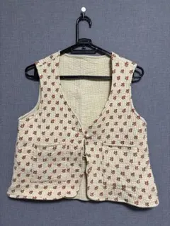 【Emerald Motel】花柄 リバーシブル キルティングベスト