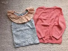 子供服女の子用　韓国服トップスとH&Mのカーディガン