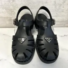 PRADA スポーティーフォームラバーサンダル　ブラック　38