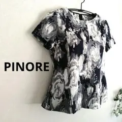 【ピノーレ】花柄　フレンチ袖　裾タック入　バックファスナー　カットソーのサムネイル