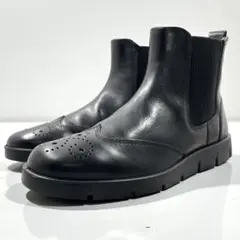 【極美品】 ecco ベラ チェルシーブーツ サイドゴア 24 ブラック レザー