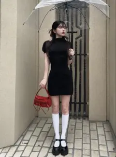 【新品未開封】Darich DDロゴタイトニットミニワンピース BLK