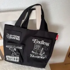 美品×PEANUTS×ROOTOTE ×スヌーピー× トートバッグ ×ブラック