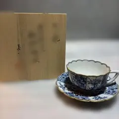 宮内庁御用窯/九谷焼/山本長左@菊型珈琲碗皿（カップ＆ソーサー）のサムネイル
