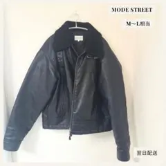 EMMA CLOTHES フェイクレザー ボア襟 ジャケット Mのサムネイル