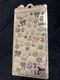 ふわふわドロップシール　ボンボン　フワフワ　しろくろ　クーリア　オリジナル