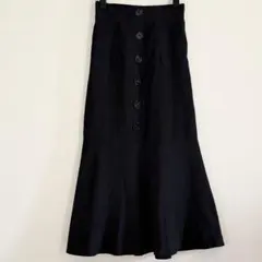 FUN フロントボタンマーメイドスカート Sサイズ ブラックのサムネイル