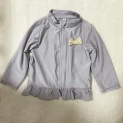 薄紫フリル キッズ ベビー 水着 ラッシュガード 95cm