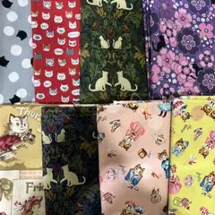 生地　まとめ売り★猫柄★8枚セット★1m×8
