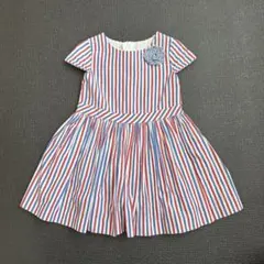 Jacadi ワンピース 96cm ストライプ コサージュのサムネイル